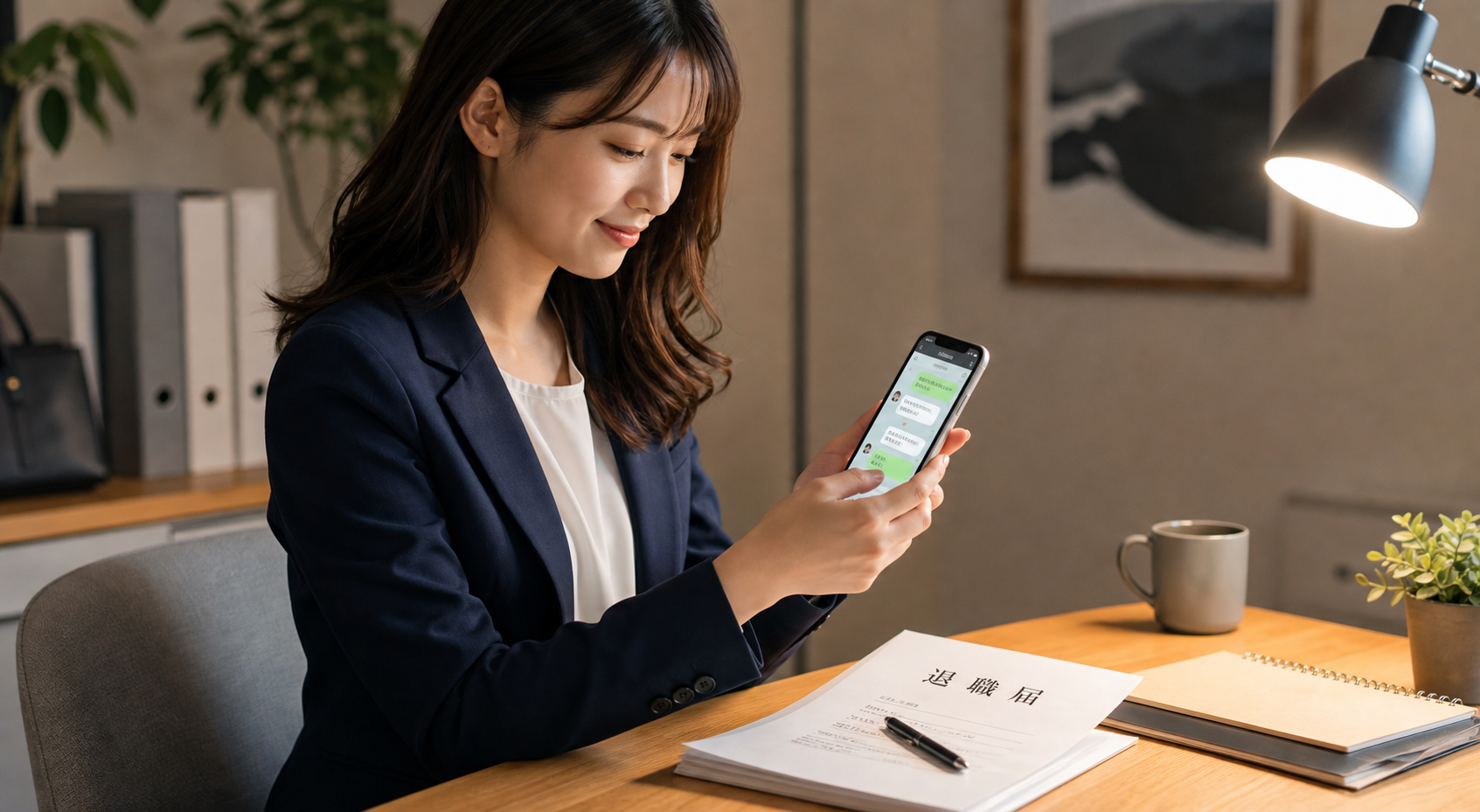 退職代行についてスマートフォンで相談するイメージ